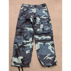 Camo Cargo Pants Mens Blue  Military Style Tactical BDU Trousers Small Regular